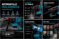 TALADRO TIPO MAKITA Percutor (Demoledor) Recargable Inalambrico