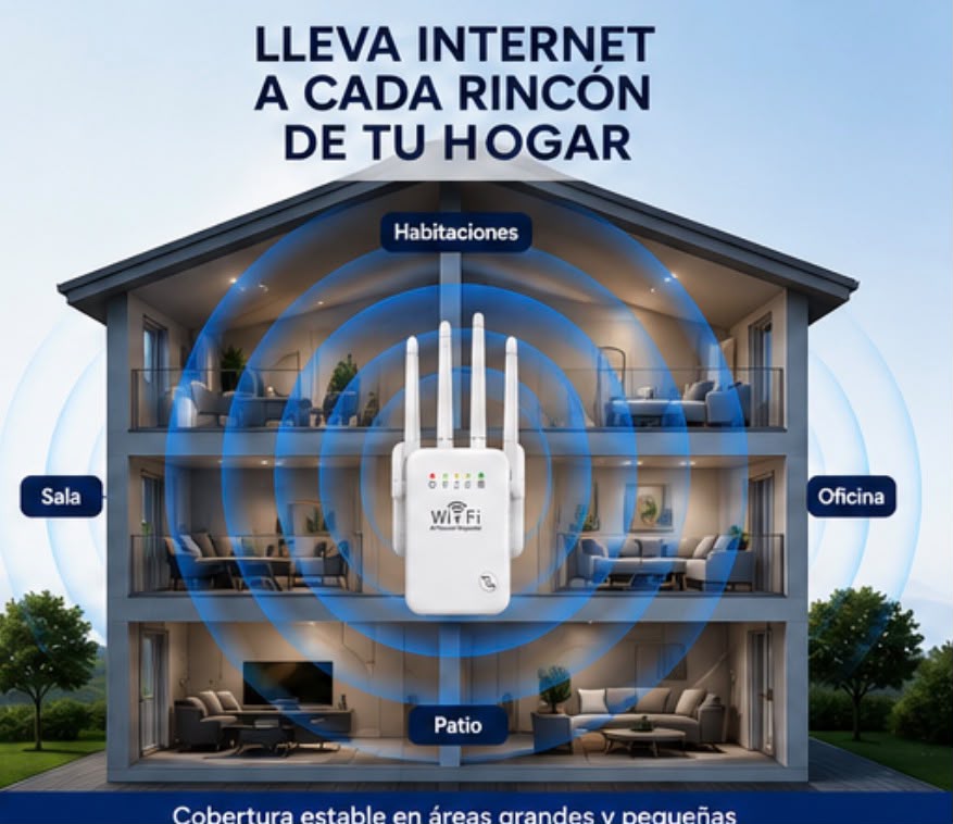AMPLIFICADOR DE SEÑAL WIFI -4 ANTENAS EXTERNAS