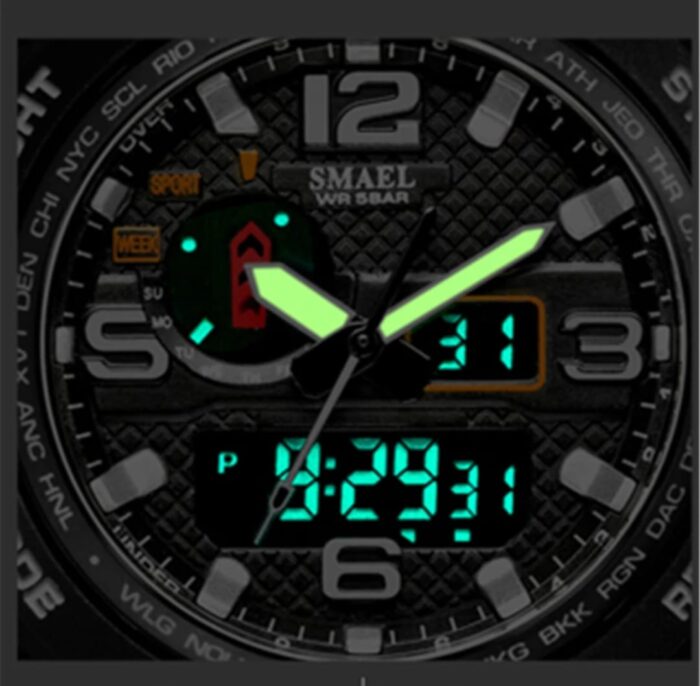 RELOJ ANALOGO Y DIGITAL SMAEL 1545 MILITARY (ALTA CALIDAD) - Imagen 11