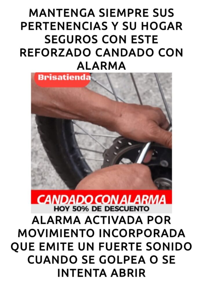 Candado de alarma para bicicleta y motocicleta, candado antirrobo de alta seguridad, candado para el hogar - Imagen 6