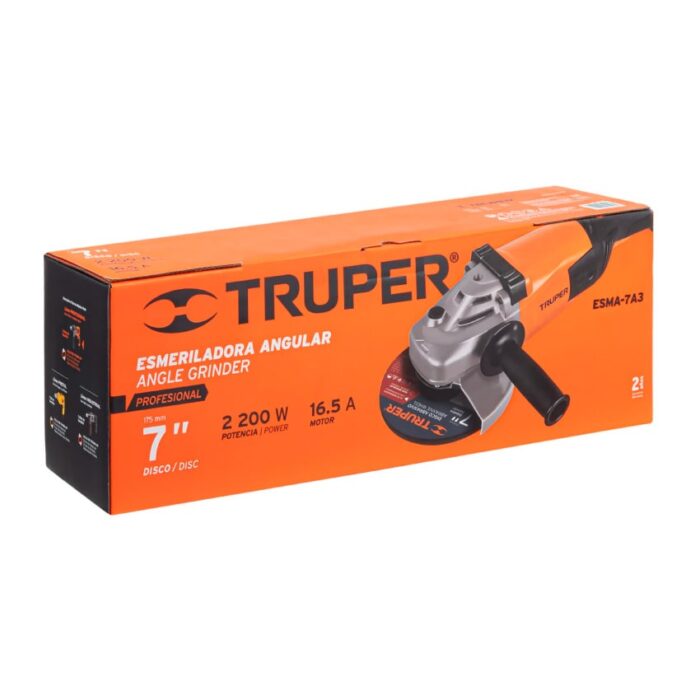 Pulidora 7" 2200 W TRUPER, profesional trabajo pesado - Imagen 4