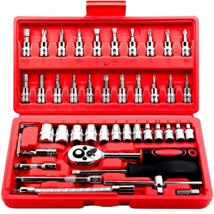 Juego De Rache Copas 46 Piezas Mecanica Automotriz