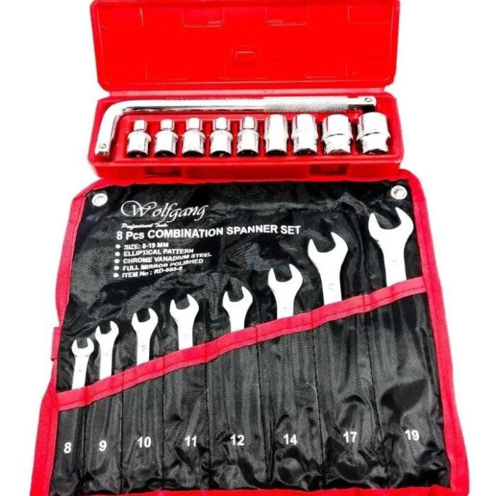 COMBO juego de llaves y copas + extensor-18 piezas