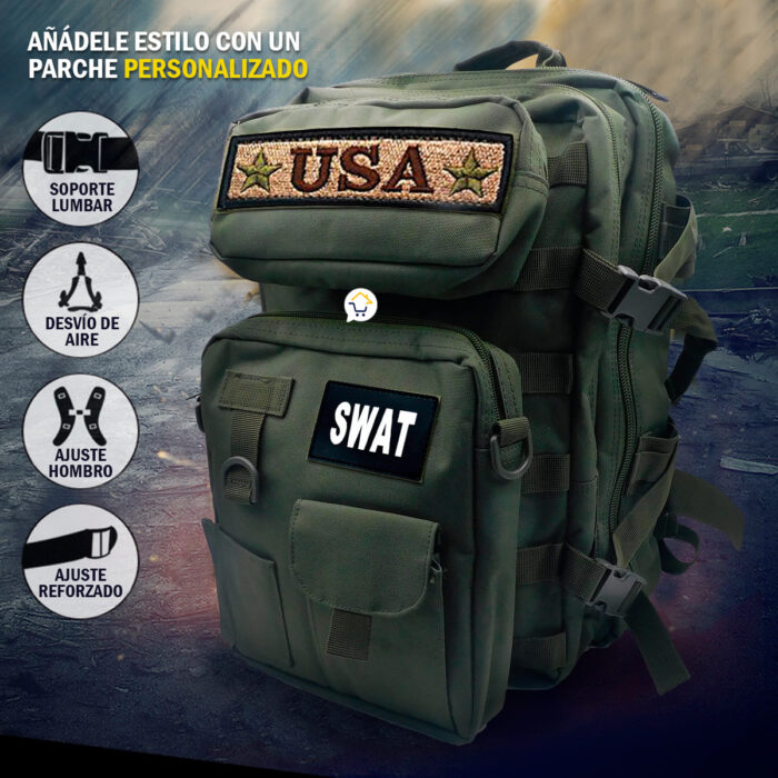 Morral Militar 40 Litros Bolso Táctico Supervivencia Camping E456 - Imagen 7