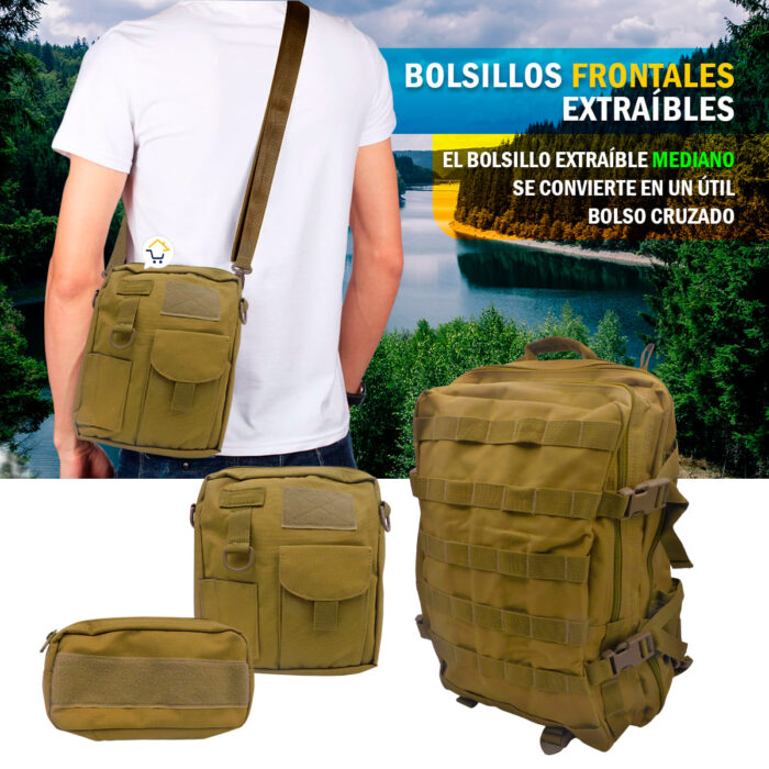 Morral Militar 40 Litros Bolso Táctico Supervivencia Camping E456 - Imagen 2