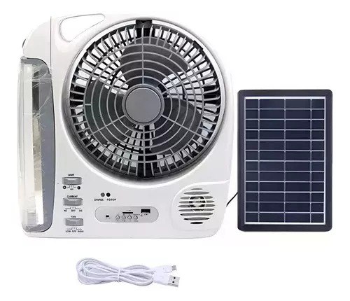 VENTILADOR RECARGABLE  SOLAR 6 EN 1