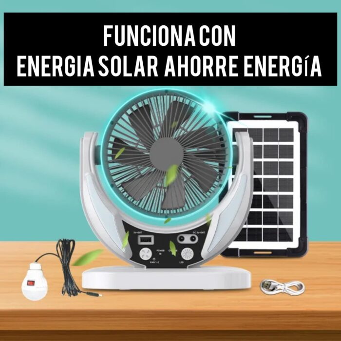 VENTILADOR SOLAR+bombillo de obsequio+LUCES LED - Imagen 2