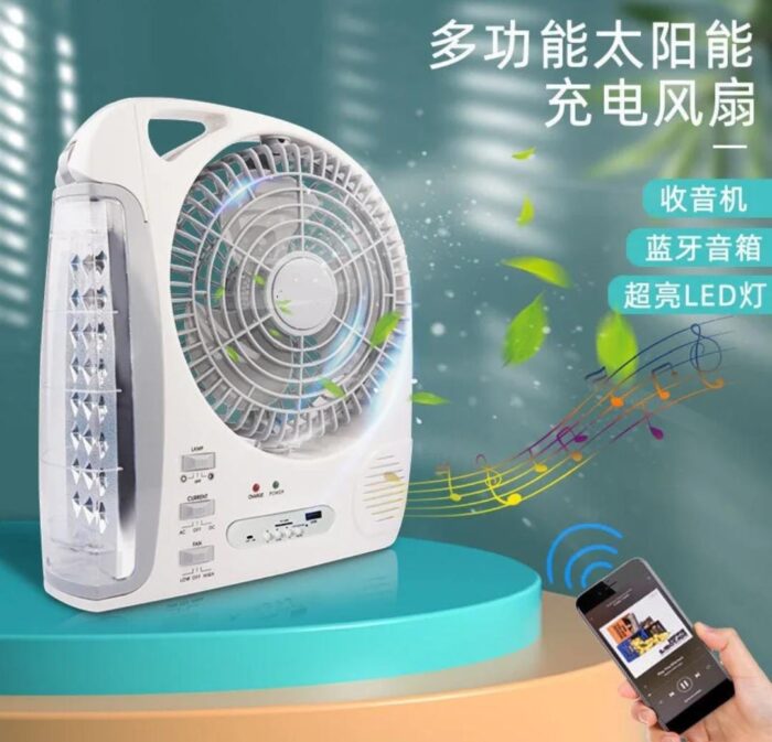 VENTILADOR RECARGABLE  SOLAR 6 EN 1 - Imagen 2