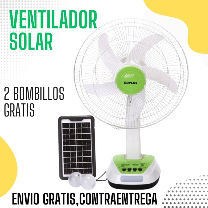 VENTIALDOR RECARGABLE PANEL SOLAR 16 PULGADAS - Imagen 4